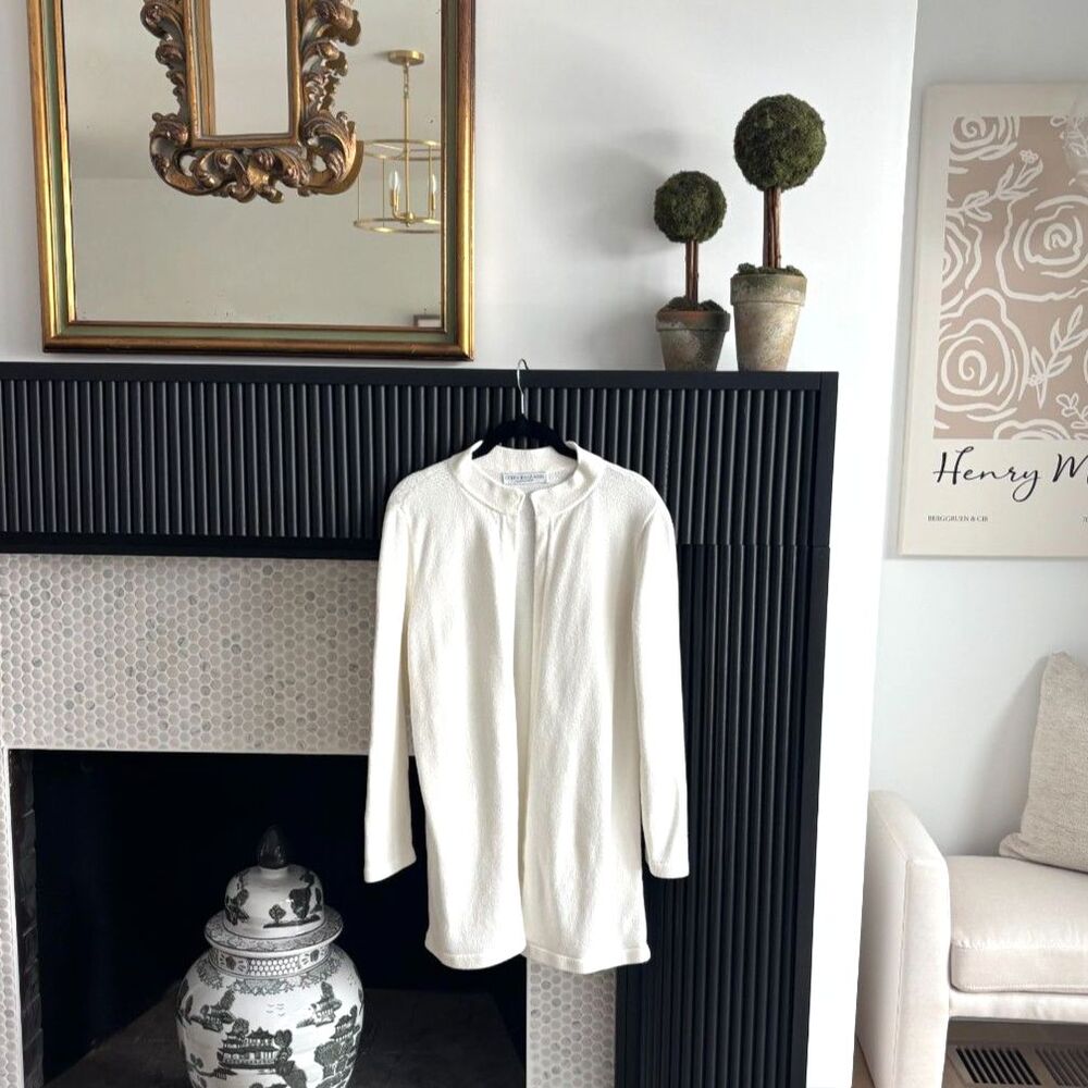 Nantucket Looms Hand Loomed Organic Cotton Sweater Coat Duster Cream